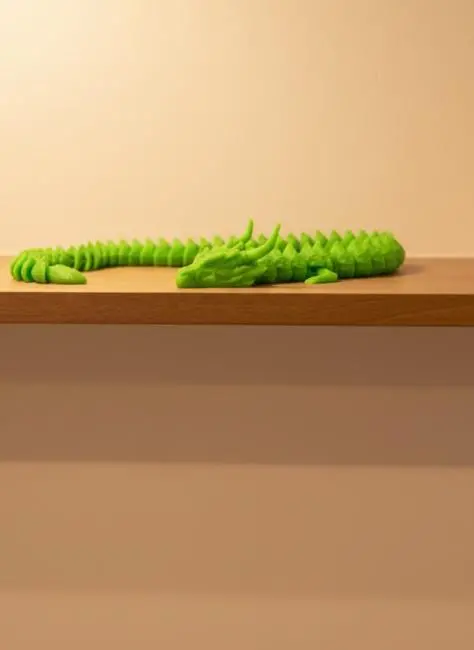 Hareketli Yeşil Ejderha Figür Uzun Gövdeli Koleksiyonluk Tasarım