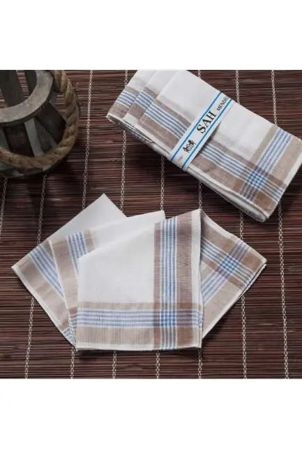 Şah 30x30 cm. Bir Düzine 12 Adet Mendil Şah Kahve