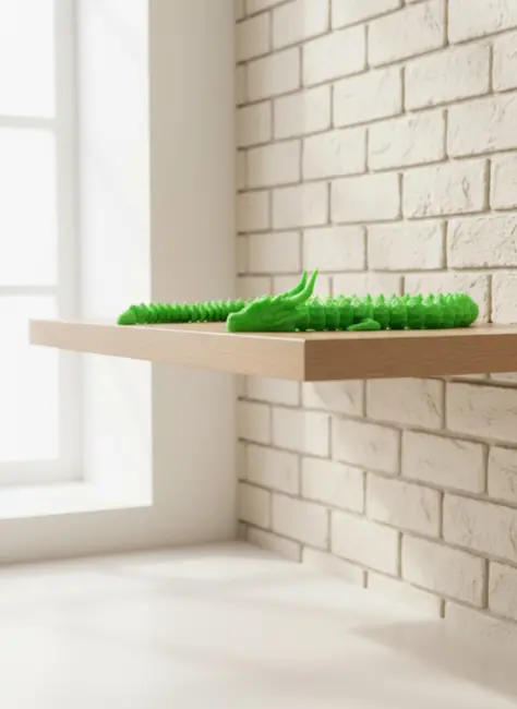 Yeşil Hareketli Ejderha Figürü Esnek Gövdeli Fantastik Dekor 60 cm