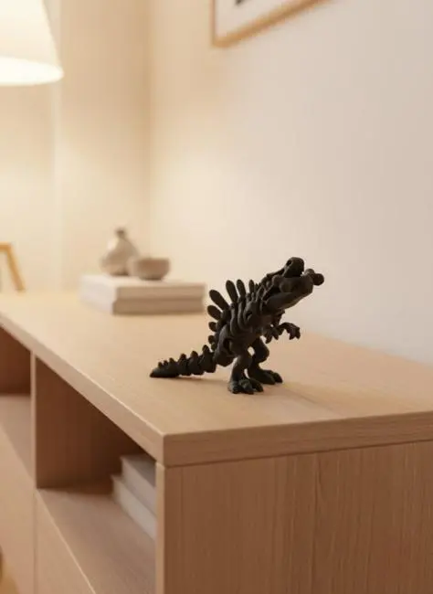 Eklemli Hareketli Dinazor Figürü Siyah – Dekoratif Masa Üstü Oyuncak