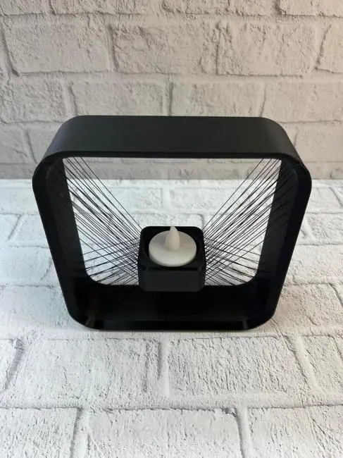 Kare Askılı Mumluk Duvara Asılan Şık Dekoratif Mumluk 16×16 cm