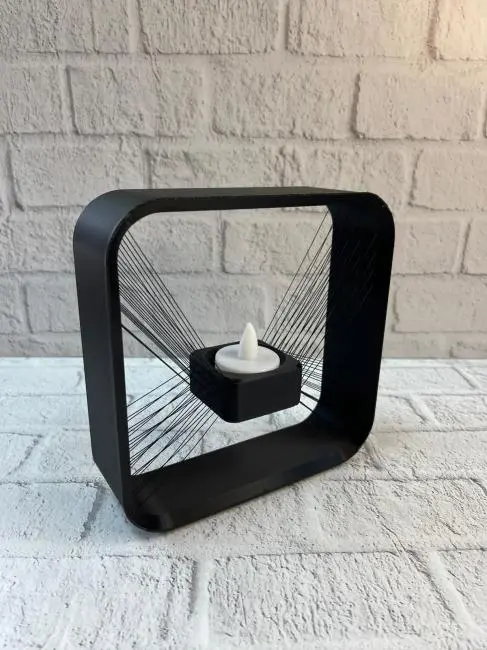 Askılı Kare Mumluk Duvar Dekoru Loş Salon ve Modern Mekanlar