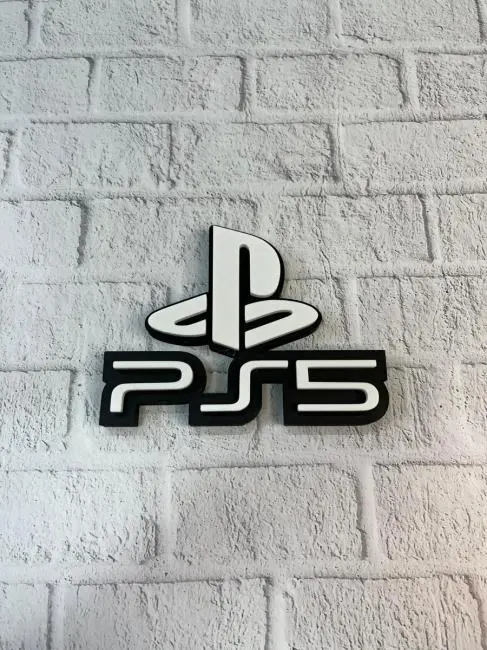 PS5 Logo Dekoratif Duvar Süsü Oyun Odası ve Salon Uyumu