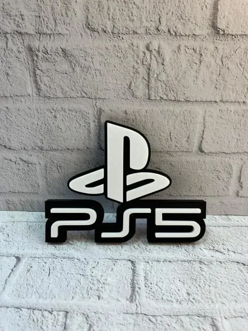 PlayStation 5 Logo Duvar Dekoru Minimal Tasarım 16×12 cm
