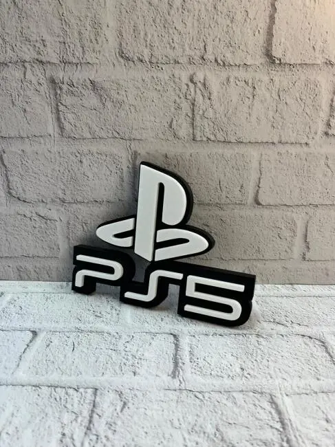 PlayStation 5 Logo Duvar Dekoru Minimal Tasarım 16×12 cm