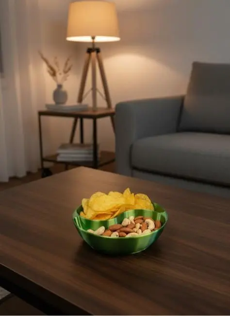 Dekoratif Yeşil Çerezlik Kase 4’lü Set 3x12 cm