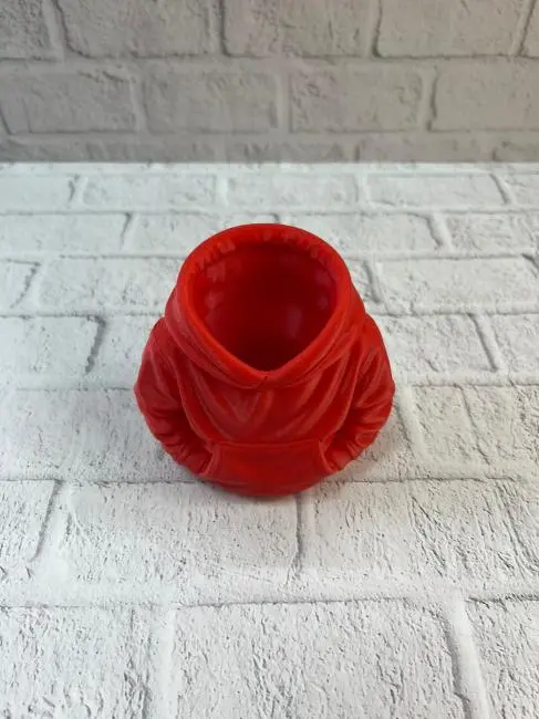 Dekoratif Kırmızı Hoodie Kalemlik 10x10 cm