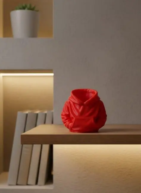 Kırmızı Hoodie Kalemlik 10x10 cm Masa Üstü Düzenleyici