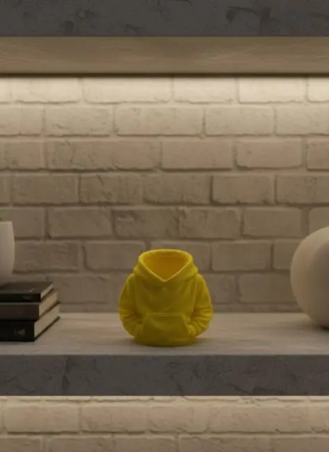 Dekoratif Sarı Hoodie Kalemlik 10x10 cm