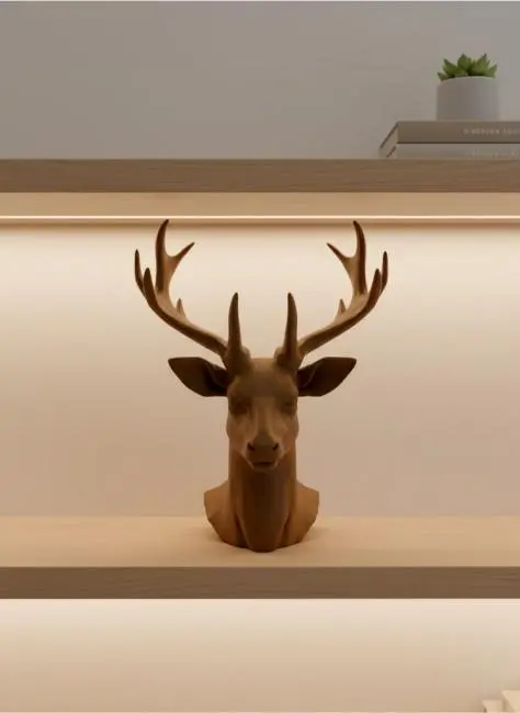 Dekoratif Kahverengi Geyik Biblo Salon ve Raf Dekoru