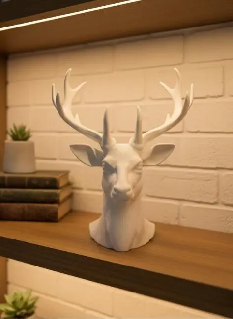 Dekoratif Beyaz Geyik Biblo Salon ve Raf Dekoru