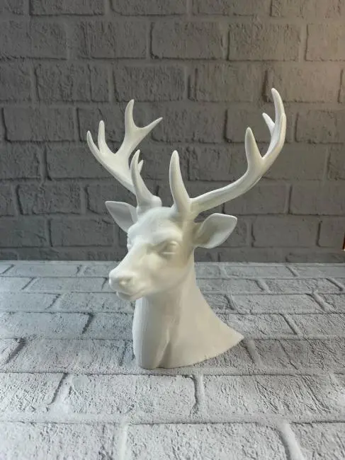 Beyaz Geyik Biblo 23 cm Dekoratif Modern Tasarım