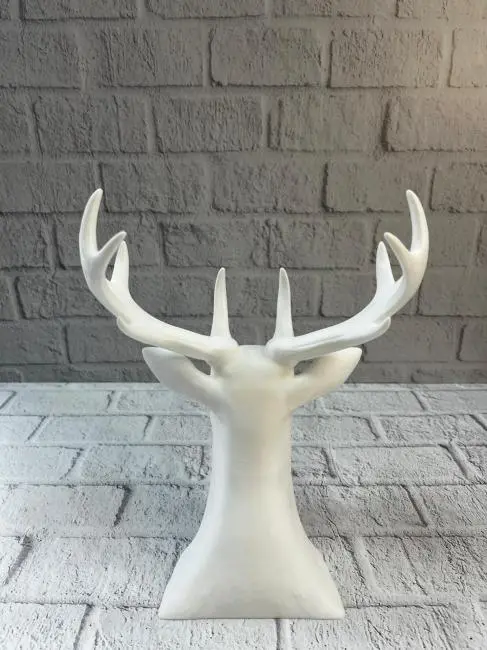 Beyaz Geyik Biblo 23 cm Dekoratif Modern Tasarım