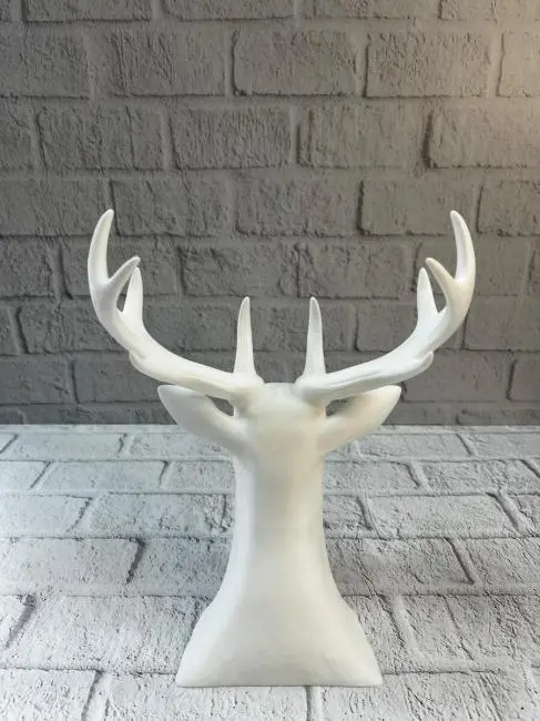 Beyaz Geyik Biblo 23 cm Dekoratif Modern Tasarım