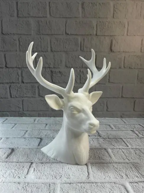 Beyaz Geyik Biblo 23 cm Dekoratif Modern Tasarım