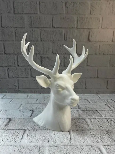 Beyaz Geyik Biblo 23 cm Dekoratif Modern Tasarım