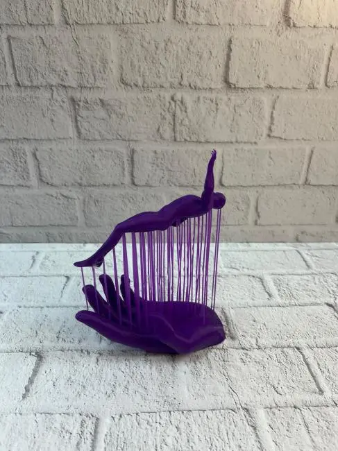 Mor El İnsan Figürü Dekoratif Biblo Minimal Modern Salon Raf ve Masa Üstü Aksesuar