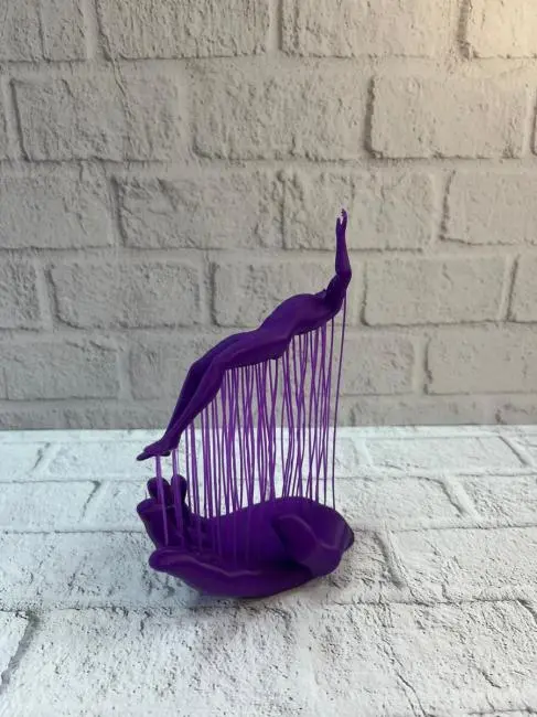 El İnsan Figürü Mor Modern Sanatsal Biblo Soyut Tasarım Salon ve Ofis Dekoru