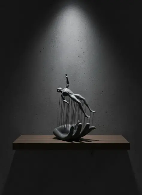 Gri El İnsan Figürü Minimal ve Anlamlı Dekoratif Biblo Modern Ev Dekorasyonu