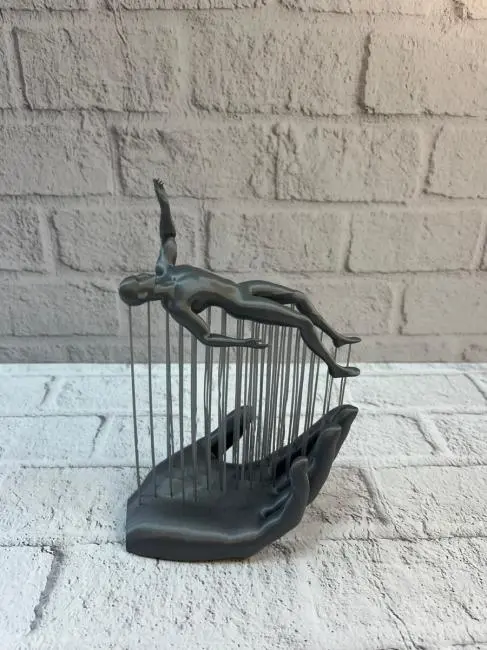 El İnsan Figürü Gri Modern Sanatsal Tasarım Salon ve Raf Dekorasyonu İçin Özel Biblo