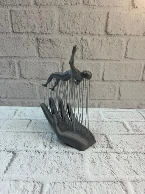 El İnsan Figürü Gri Modern Sanatsal Tasarım Salon ve Raf Dekorasyonu İçin Özel Biblo