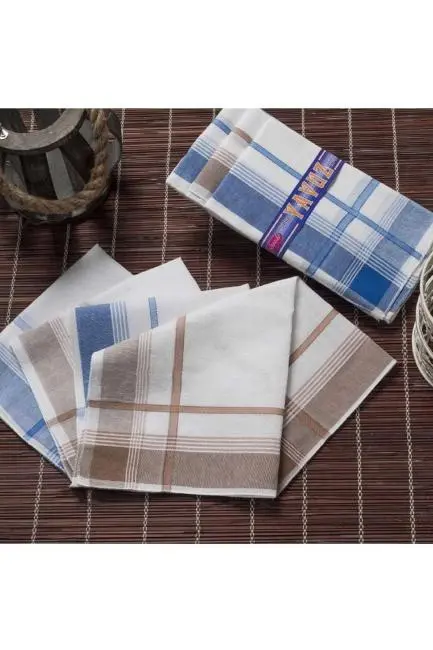 Yavuz Kutulu 39x39 cm 12 Adet Kumaş Mendil YM 04