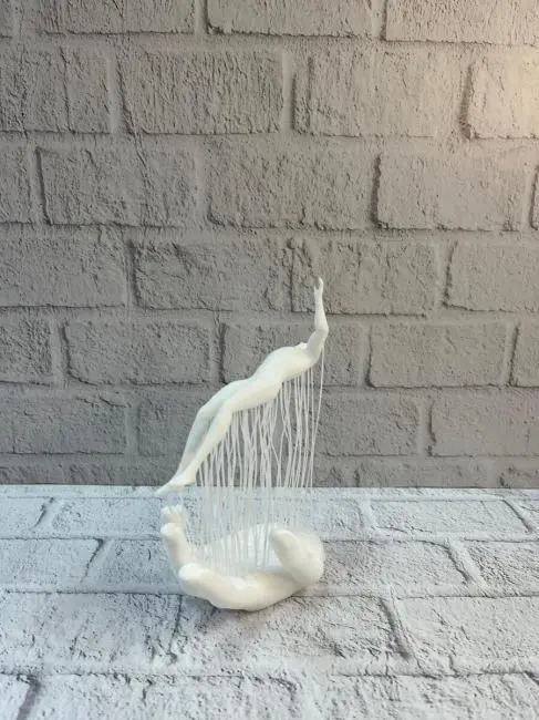 El İnsan Figürü Beyaz Modern Soyut Tasarım Salon ve Ofis Dekorasyonu