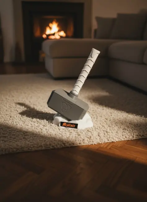 Thor Çekici Dekoratif Figür Mitolojik ve Fantastik Ev Aksesuarı 20x34 cm