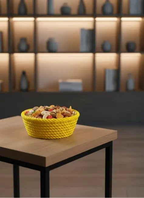 Yuvarlak Çerezlik Sarı Şık Tasarım ve Kompakt Boyut