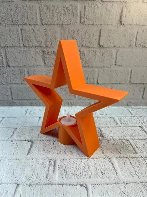 Turuncu Yıldız Mumluk Loş Işık Salon Dekoru