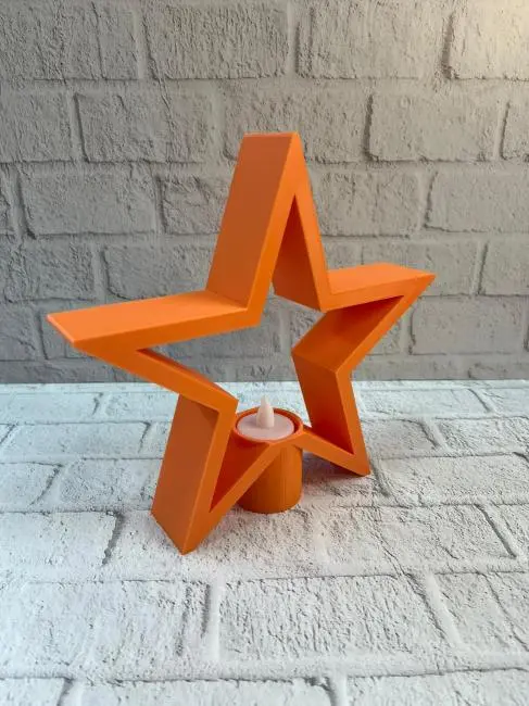 Turuncu Yıldız Mumluk Loş Işık Salon Dekoru