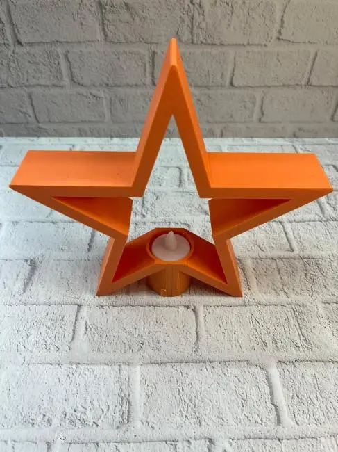 Turuncu Yıldız Mumluk Loş Işık Salon Dekoru