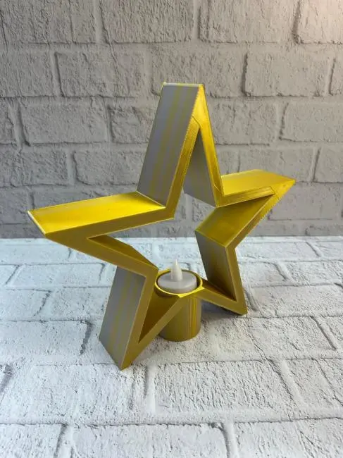 Yıldız Şeklinde Sarı Mumluk Loş Işık Ev Aksesuarı