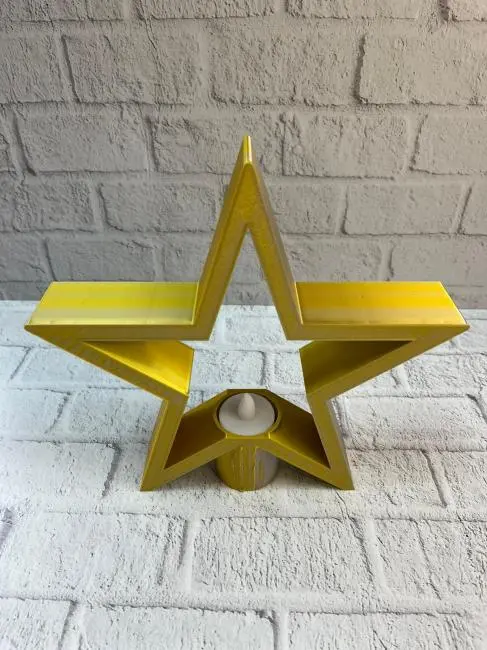 Sarı Yıldız Mumluk Modern Salon ve Raf Dekoru