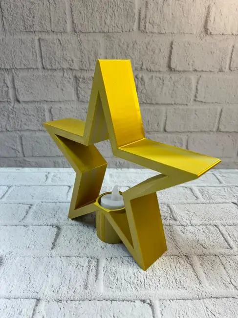 Sarı Yıldız Mumluk Modern Salon ve Raf Dekoru