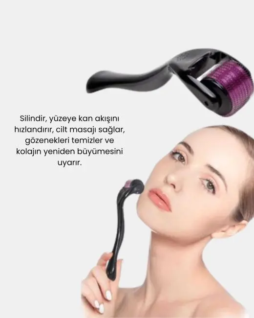 Derma Roller Titanyum İğneli Cilt Yenileyici – Akne Kırışıklık ve Leke Karşıtı