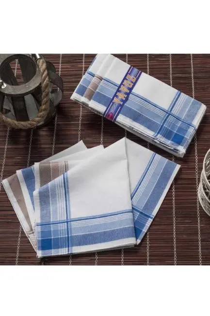 Yavuz Kutulu 39x39 cm Kumaş 12 Adet Mendil YM 02