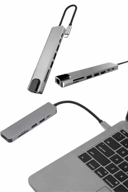 Çevirici Dönüştürücü Adaptör Macbook 3 In 1 Type-C To Hdmı USB 3.0