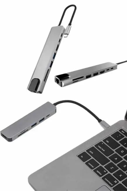 Çevirici Dönüştürücü Adaptör Macbook 3 In 1 Type-C To Hdmı USB 3.0