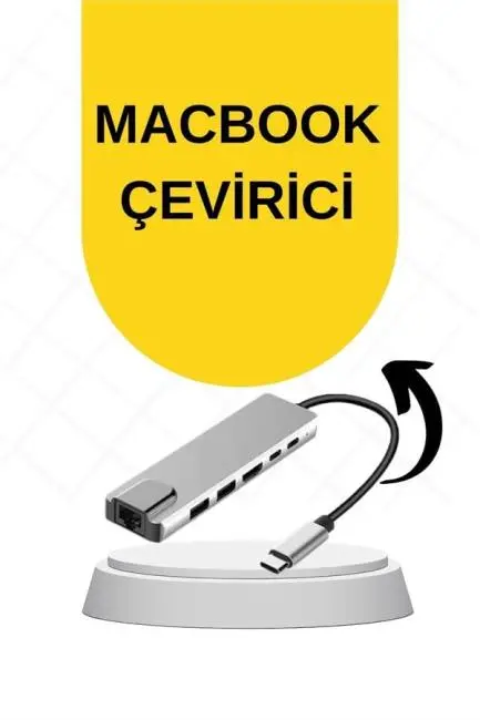 Macbook Pro/air Uyumlu USB Type-C 8 In 1 Hub Dönüştürücü Çevirici Çoklayıcı USB Hdmı Micro Sd 8 Girişli