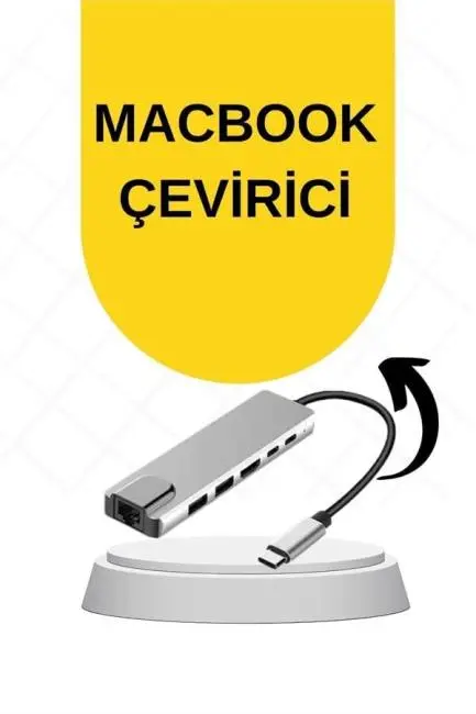 Macbook Pro/air Uyumlu USB Type-C 8 In 1 Hub Dönüştürücü Çevirici Çoklayıcı USB Hdmı Micro Sd 8 Girişli