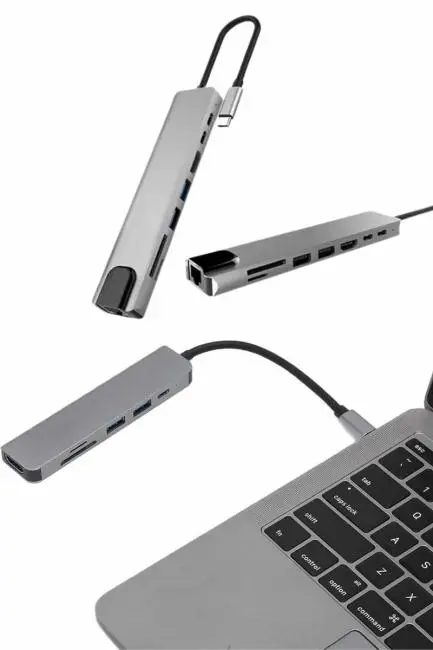 Çevirici Dönüştürücü Adaptör Macbook 3 In 1 Type-C To Hdmı USB 3.0