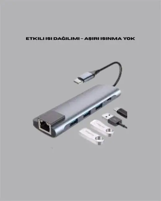 Type‑C Dönüştürücü – 2×USB3.0 SD/MS 4K HDMI & RJ45 ile Profesyonel Kullanım