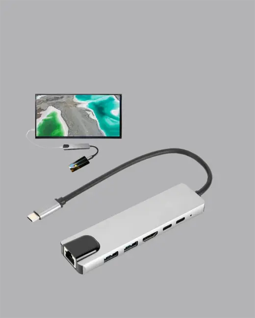 USB‑C Çoklu Bağlantı Merkezi – 5 Gbps 100‑240 V Sağlam Eloksal Tasarım
