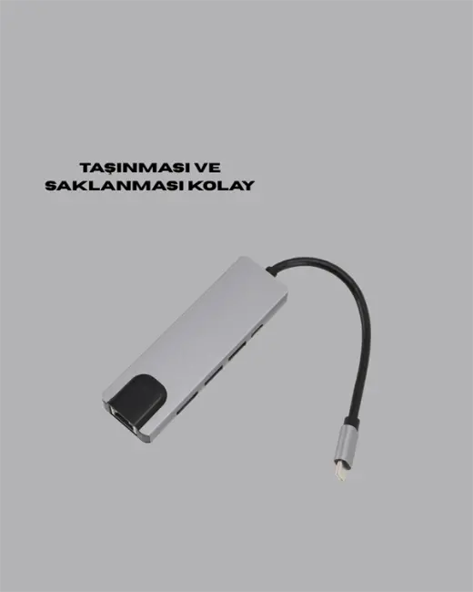 USB‑C Çoklu Bağlantı Merkezi – 5 Gbps 100‑240 V Sağlam Eloksal Tasarım
