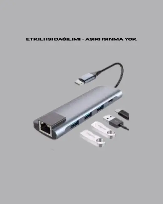 USB‑C Çoklu Bağlantı Merkezi – 5 Gbps 100‑240 V Sağlam Eloksal Tasarım