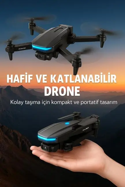 Yükseklik Sabitlemeli Katlanabilir Drone 1080P 4K Kamera Seçenekli