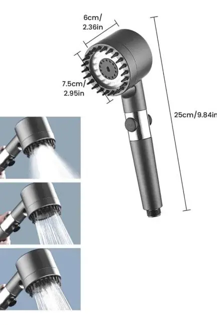 Yeni Nesil Duş Başlığı Paslanmaz Çelik Masaj Etkili Ergonomik Tasarım Su Basınçlı