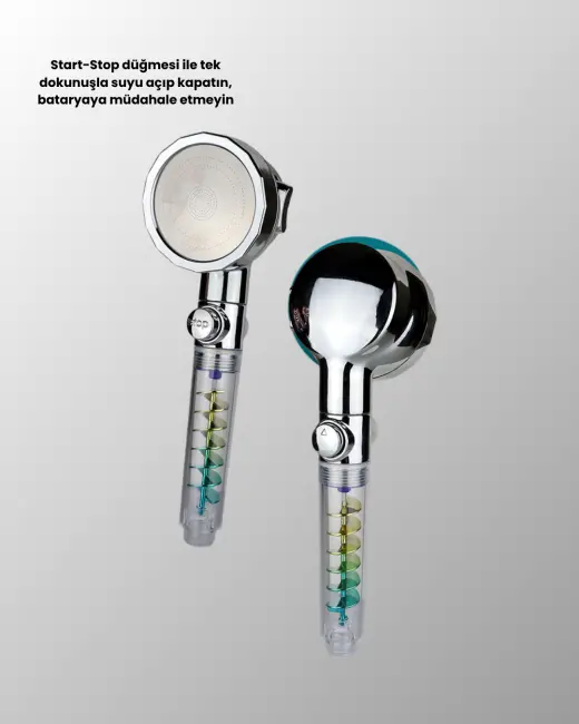 Döner Pervaneli El Duşu Başlığı – Su Tasarruflu Basınç Artırıcı Yağmur Etkili