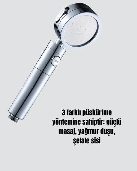 Masaj ve Yağmur Modlu Su Tasarruflu Duş Başlığı